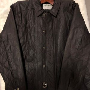 Mens Orvis Quilted Leather Jacket